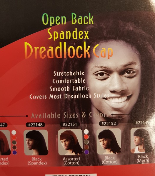 Spandex Rasta Dreadlock Open Cap