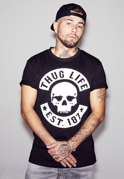 Thug Life Skull Black Tee