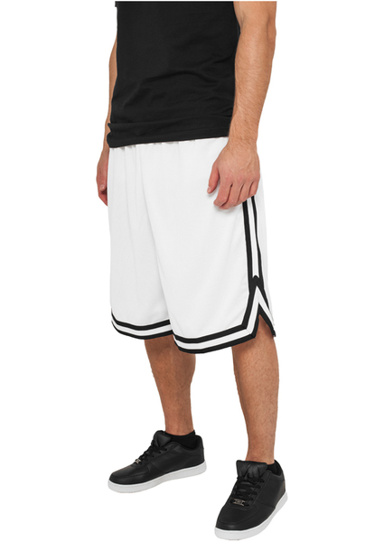 White blk Mesh Basketball Shorts