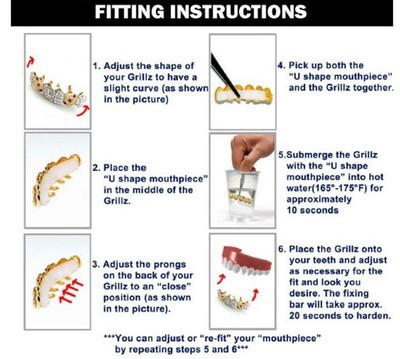 Gold Plated Bottom Teeth- Bling High Shine Removable Hip Hop Teeth